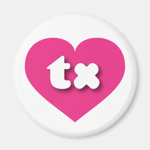 Texas hot pink heart - I love tx Magnet