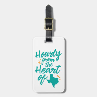 Texas Howdy Luggage Tag, Turquoise Tag
