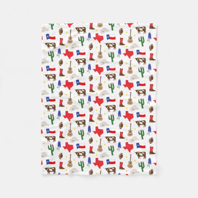 Texas Icons Fleece Blanket (Front)