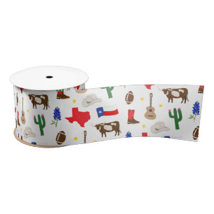Texas Icons Satin Ribbon