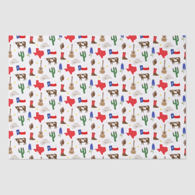 Texas Icons Tissue Paper (Front)