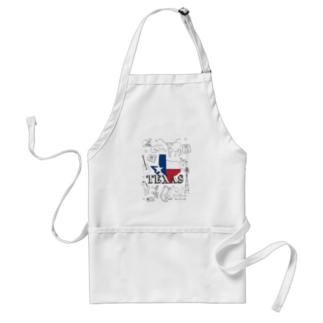 Texas Illustration Doodles of Texas Texas Pattern Standard Apron (Front)