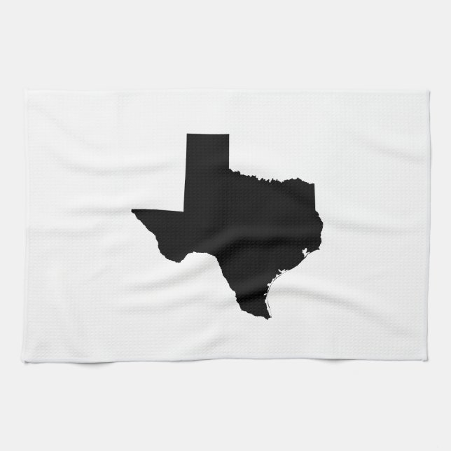 Texas in Black and White Tea Towel (Horizontal)