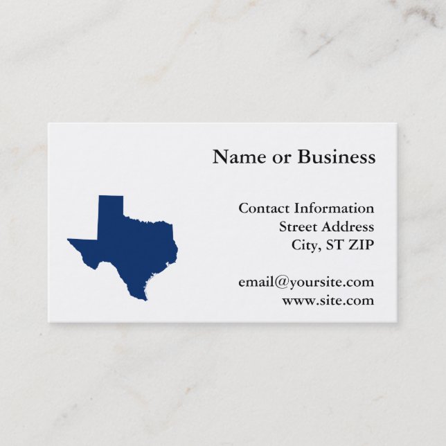 Texas in Blue Business Card (Front)