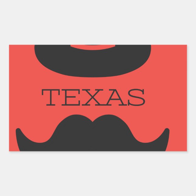 Texas in RED Rectangular Sticker (Front)