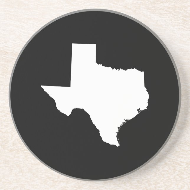 Texas in White and Black Coaster (Front)