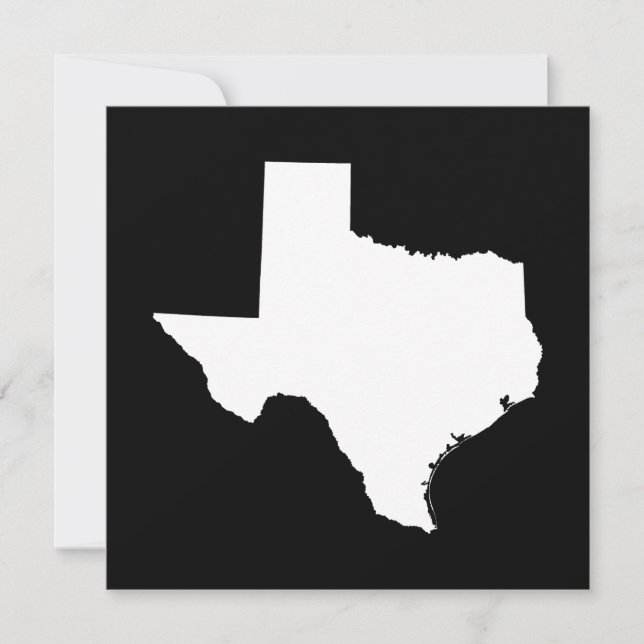 Texas in White and Black Invitation (Front)