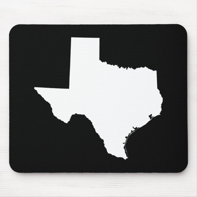 Texas in White and Black Mouse Pad (Front)