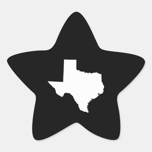 Texas in White and Black Star Sticker (Front)