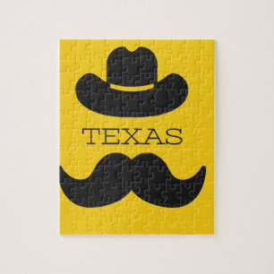 Texas in yellow jigsaw puzzle