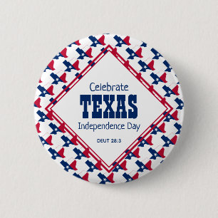 TEXAS INDEPENDENCE DAY Christian 6 Cm Round Badge