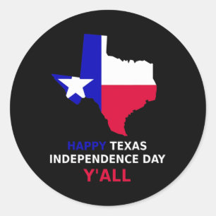 Texas Independence Day Classic Round Sticker