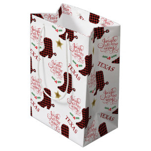 Texas Jingle All the Way Christmas Medium Gift Bag