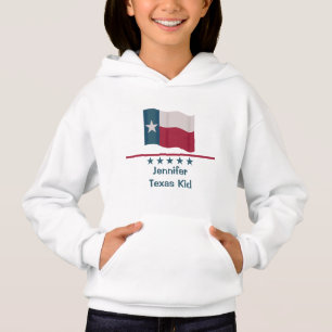 Texas Kid Word Waving Lone Star Flag