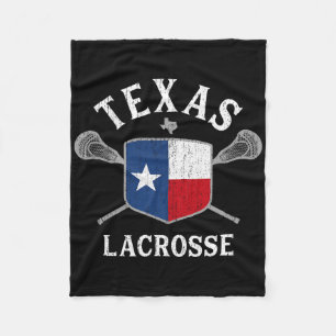Texas Lacrosse T Shirt - Vintage Retro Lax State F Fleece Blanket