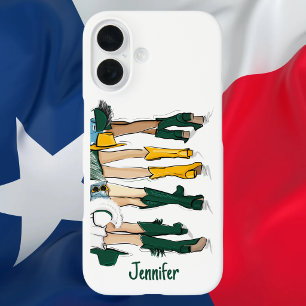 Texas Ladies Fashion Cowboy Boot Gold Green iPhone 16 Case