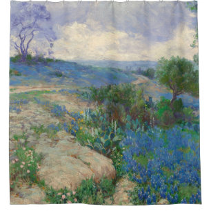 Texas Landscape With Bluebonnets Julian Onderdonk Shower Curtain