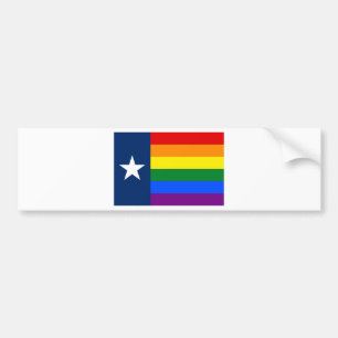 Texas LGBT Gay Pride Rainbow Flag Bumper Sticker