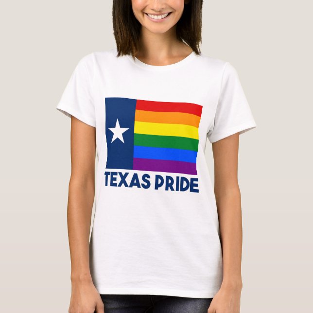 Texas LGBT Gay Pride Rainbow Flag T-Shirt (Front)