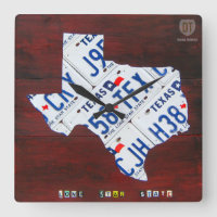Texas License Plate Map Clock