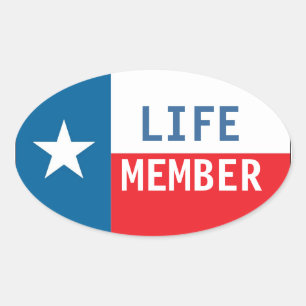 Texas Life Member Round Bumper Sticker
