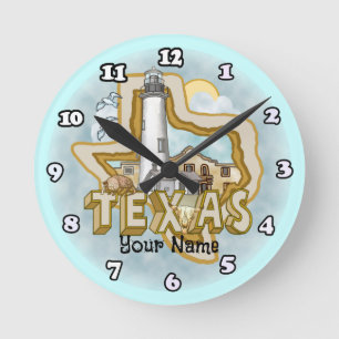 Texas Lighthouse Round Clock