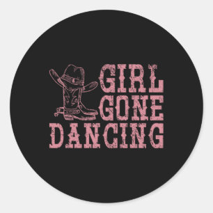 Texas Line Dancing Rodeo Cowboy Gift Line Dance Classic Round Sticker