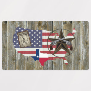 Texas Lone Star Duelling Pistols Most Wanted Sign