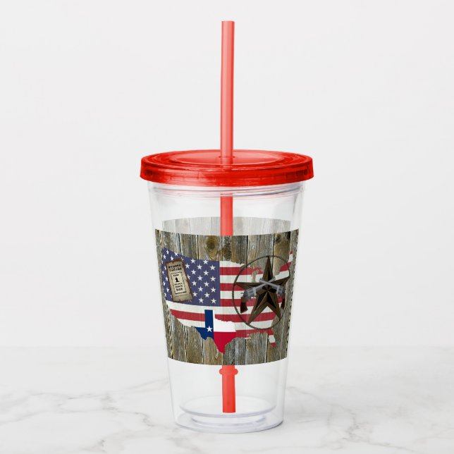 Texas Lone Star Duelling Pistols Most Wanted Sign Acrylic Tumbler (Front)