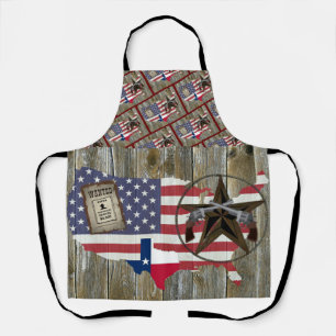 Texas Lone Star Duelling Pistols Most Wanted Sign Apron