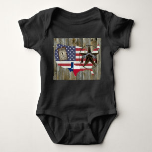 Texas Lone Star Duelling Pistols Most Wanted Sign Baby Bodysuit