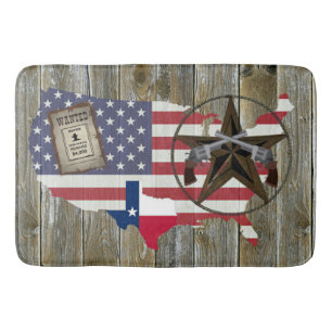Texas Lone Star Duelling Pistols Most Wanted Sign Bath Mat