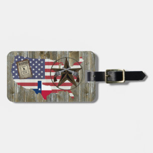 Texas Lone Star Duelling Pistols Most Wanted Sign Luggage Tag