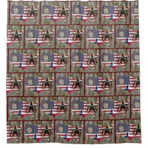 Texas Lone Star Duelling Pistols Most Wanted Sign Shower Curtain
