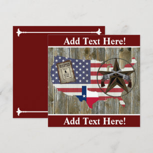 Texas Lone Star Duelling Pistols Most Wanted Sign Thank You Card