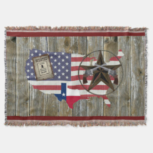 Texas Lone Star Duelling Pistols Most Wanted Sign Throw Blanket