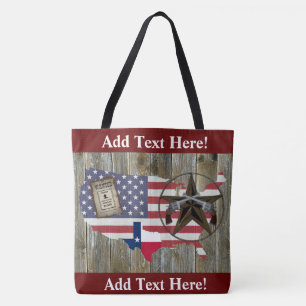 Texas Lone Star Duelling Pistols Most Wanted Sign Tote Bag