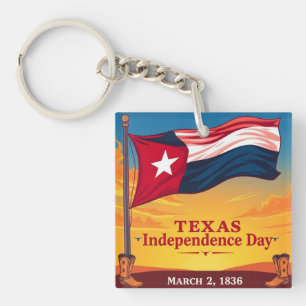 Texas Lone Star Flag Cowboy Boots Decor Key Ring