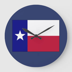 Texas Lone Star Flag Large Clock