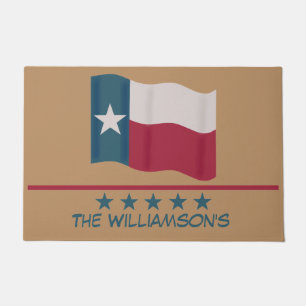 Texas Lone Star Flag Name Personalised Doormat