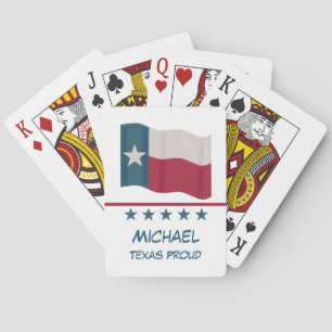 Texas Lone Star Flag Name Personalised Proud Playing Cards