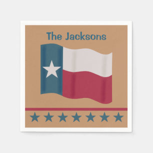 Texas Lone Star Flag Name Personalised Tan Napkin