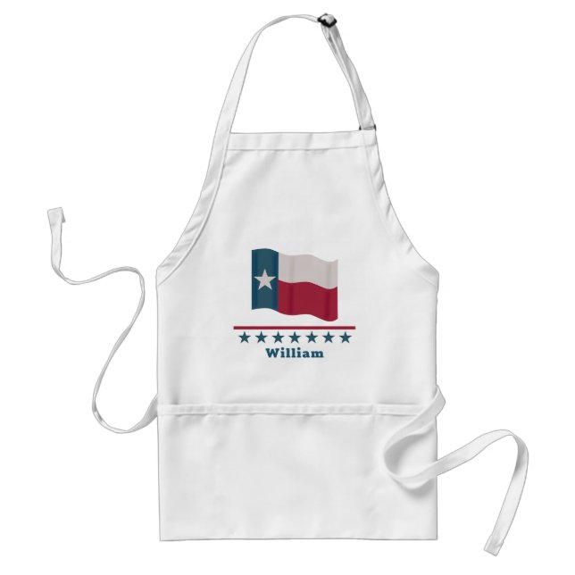 Texas Lone Star Flag Name Personalised White Standard Apron (Front)