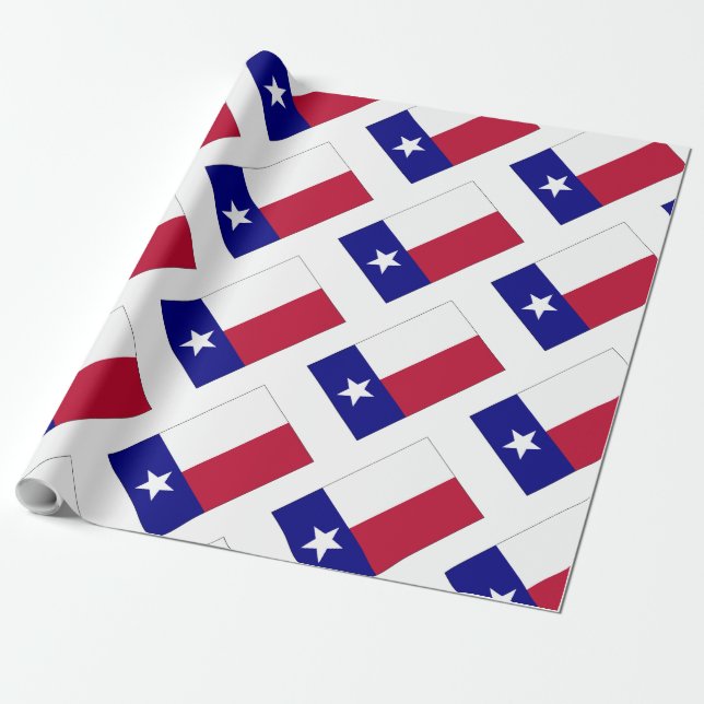Texas Lone Star Flag Wrapping Paper (Unrolled)