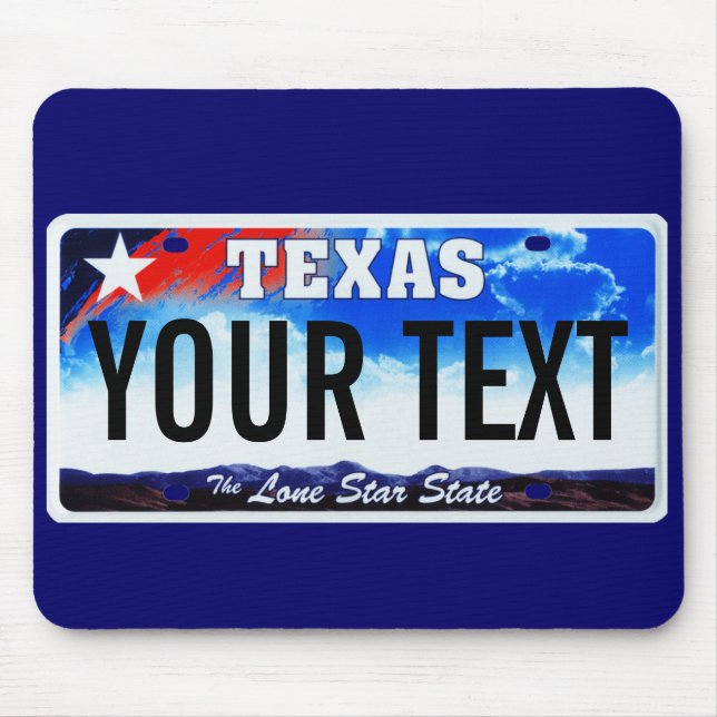 Texas lone star license plate mouse pad (Front)