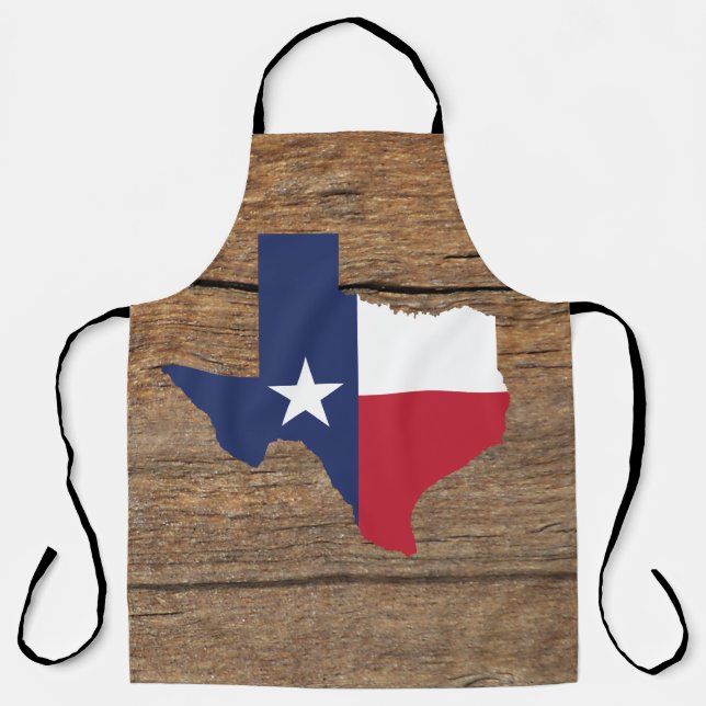 Texas Lone Star Map on Barnwood Apron (Front)