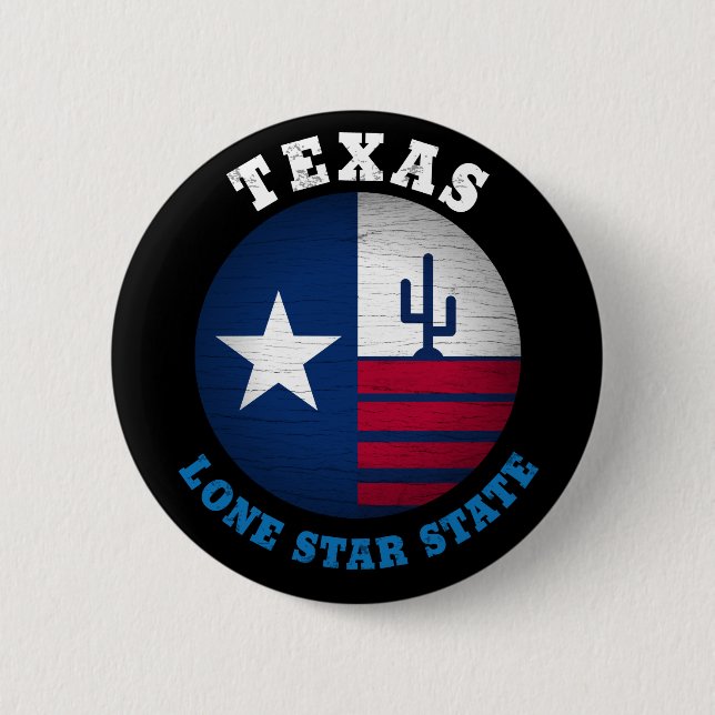 TEXAS LONE STAR STATE FLAG 6 CM ROUND BADGE (Front)