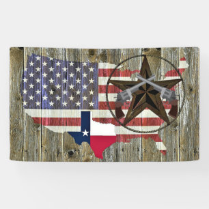 Texas Lone Star State Flag Map Banner