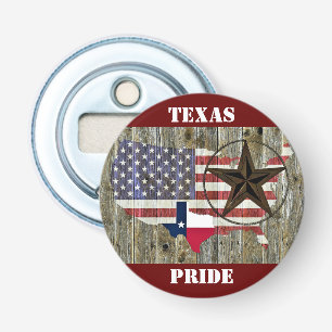 Texas Lone Star State Flag Map Bottle Opener