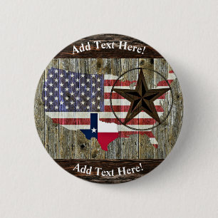 Texas Lone Star State Flag Map Button